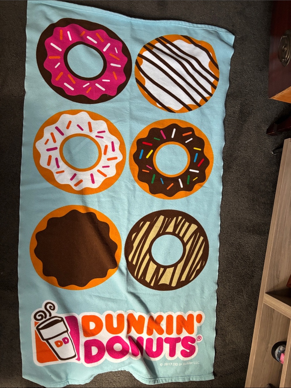 Dunkin Donuts Pattern Beach Towel